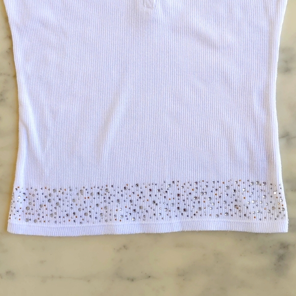 NWOT. Limited Too Cotton Blended Short Sleeve with Crystals and Sparkle Décor. - Picture 2 of 5